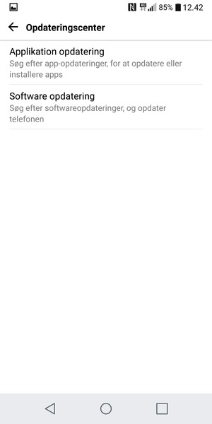 Vælg Software opdatering