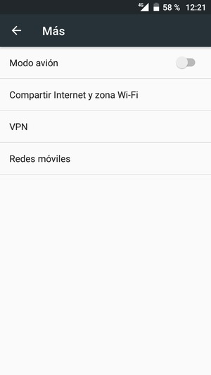 Seleccione Compartir Internet y zona Wi-Fi
