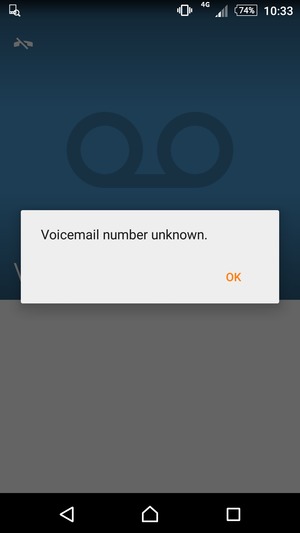 If your voicemail is not set up, select OK