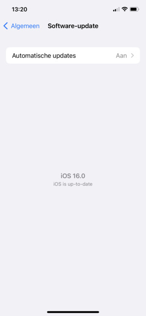 Als uw iPhone up-to-date is, zult u het volgende scherm zien.
