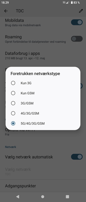 Vælg din foretrukne mulighed