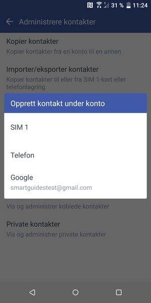 Velg din Google-konto