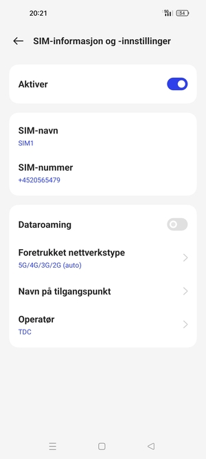 For å bytte nettverk hvis det oppstår nettverksproblemer, velg Operatør