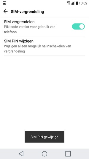 Uw SIM PIN is gewijzigd