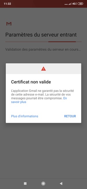 Sélectionnez RETOUR