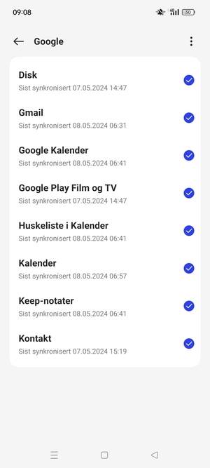 Velg menyknappen