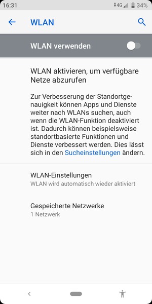 Schalten Sie WLAN verwenden ein