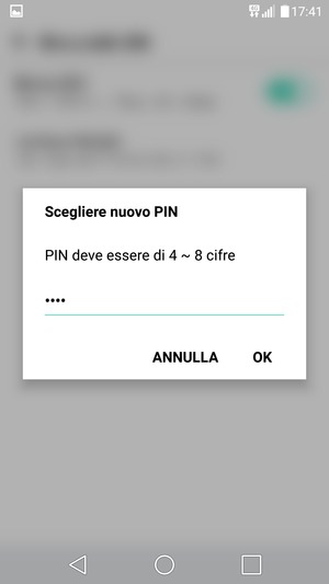 Inserisci Nuovo PIN e seleziona OK