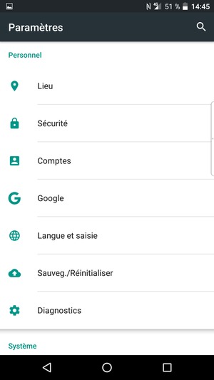 Faites défiler et sélectionnez Sécurité