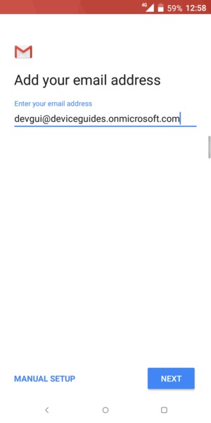 Enter your Email address and  select NEXT