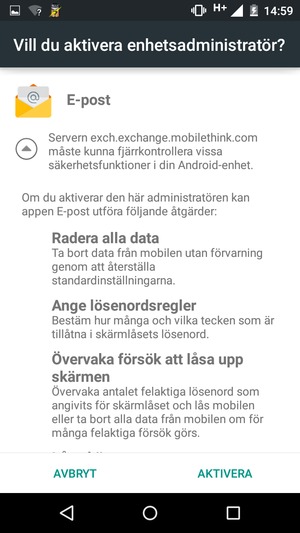 Välj AKTIVERA