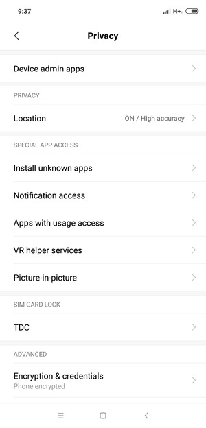 Select SIM card lock