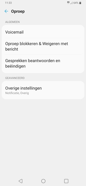 Selecteer Voicemail