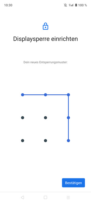 Zeichnen Sie das Entsperrmuster erneut und wählen Sie Bestätigen