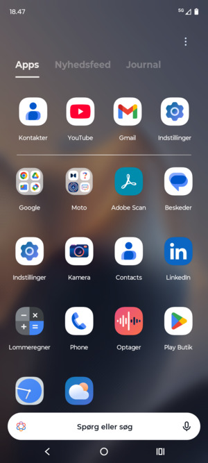 Vælg Indstillinger