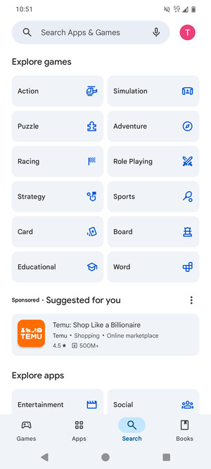 Select the Search bar