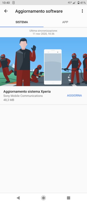 Se il tuo telefono non è aggiornato, seleziona AGGIORNA