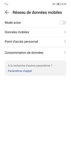 Sélectionnez Données mobiles