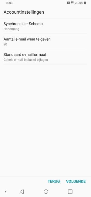 Selecteer VOLGENDE