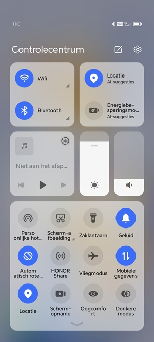 Schuif naar beneden in het bovenste menu opnieuw