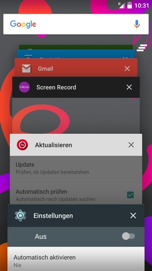 Apps nach rechts streifen, um sie zu schliessen