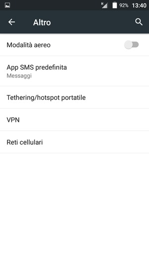 Seleziona Reti cellulari