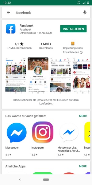 Wählen Sie die App