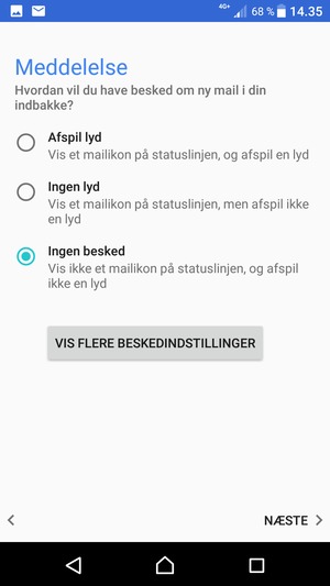 Vælg din foretrukne mulighed og vælg NÆSTE