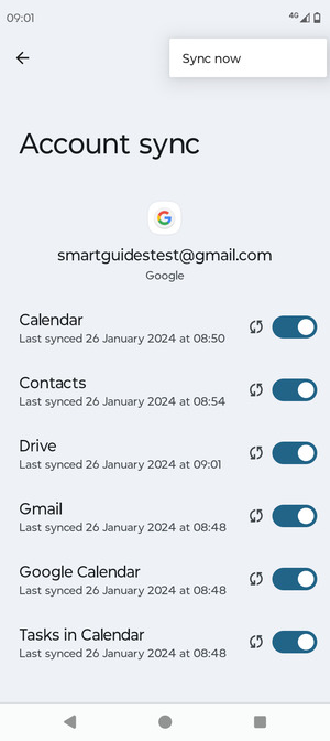 Select Sync now