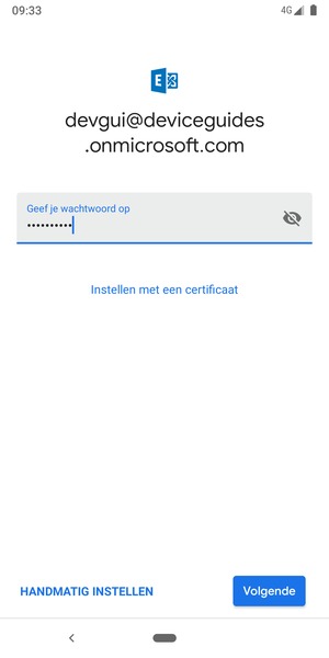 Voer uw wachtwoord in en selecteer HANDMATIG INSTELLEN
