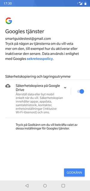 Välj GODKÄNN