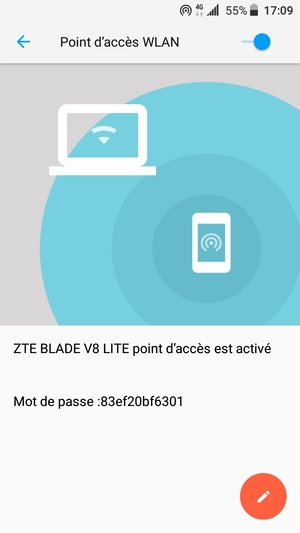 Votre téléphone est maintenant configuré pour être utilisé comme modem