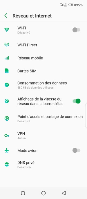 Sélectionnez Réseau mobile