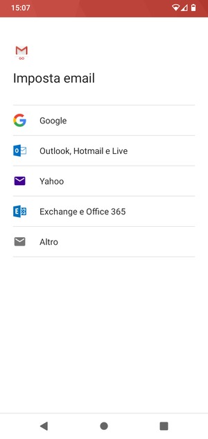 Seleziona Exchange e Office 365