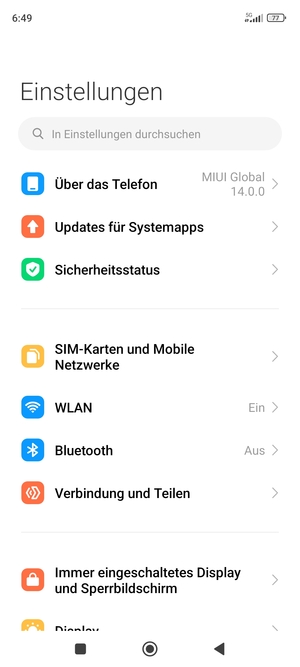 Wählen Sie SIM-Karten und Mobile Netzwerke