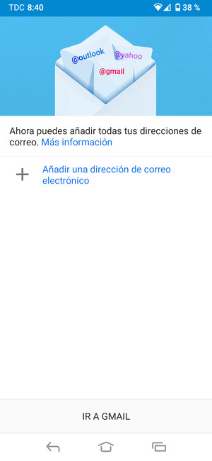 Seleccione Añadir una dirección de correo electrónico