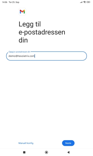 Skriv inn e-postadresse og velg Neste