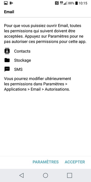 Sélectionnez ACCEPTER