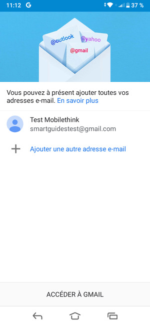 Sélectionnez ACCÉDER À GMAIL