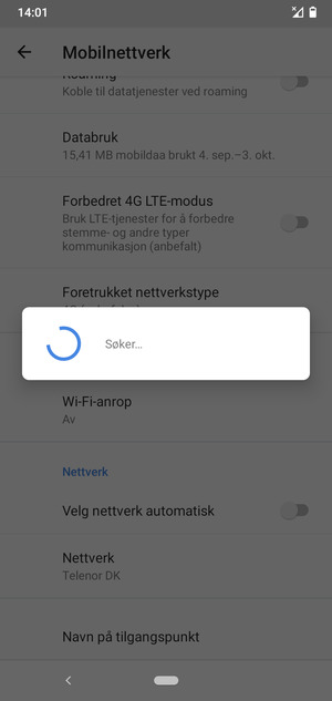 Vent til søket er ferdig