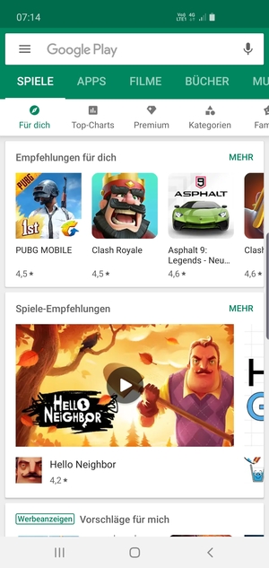 Wählen Sie die Suchleiste