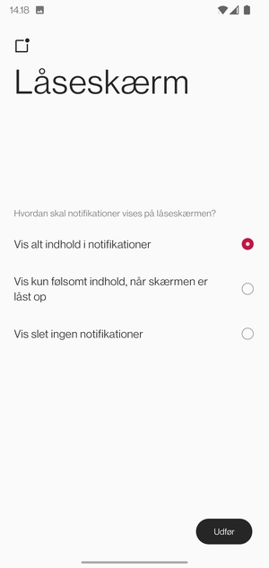Vælg din foretrukne mulighed og vælg Udfør