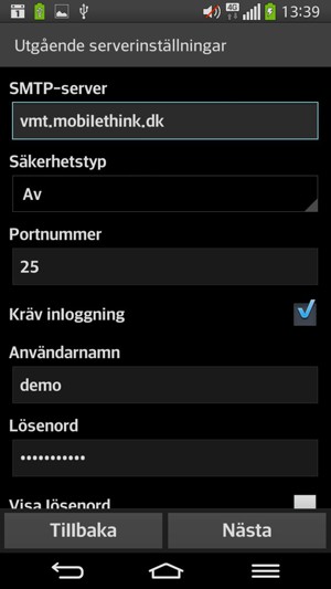Ange utgående serveradress