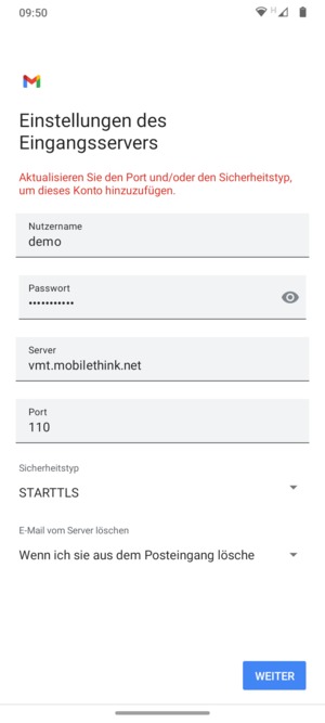 Wählen Sie Sicherheitstyp