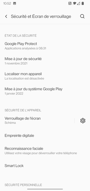 Votre téléphone est maintenant sécurisé par un écran de verrouillage