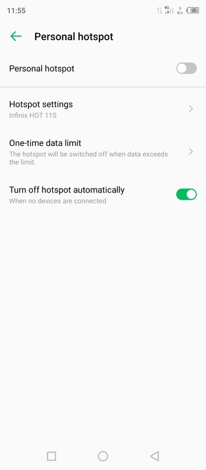 Select Hotspot settings