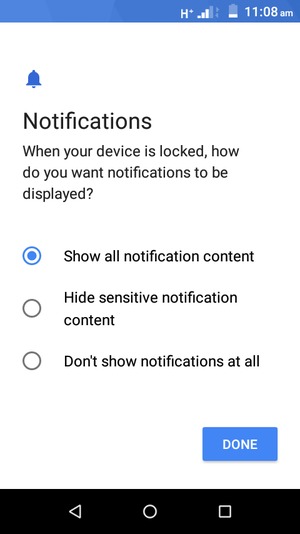 Select your preferred option and select DONE