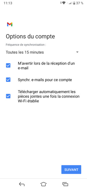 Sélectionnez SUIVANT