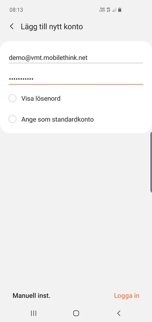 Ange din e-postadress och lösenord. Välj Logga in