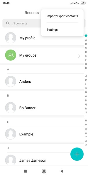 Select Import/Export contacts